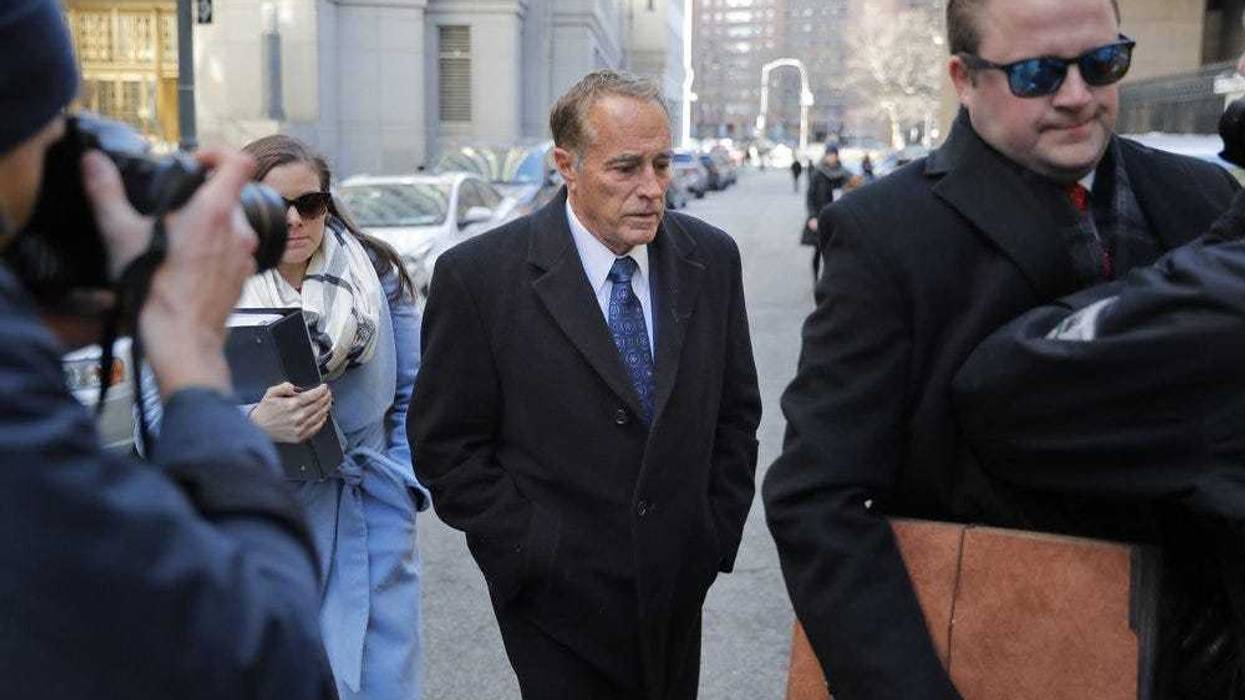 Former U.S. Rep. Chris Collins arrives at federal court for sentencing Friday, Jan. 17, 2020, in New York. Collins pleaded guilty last fall to insider trading and lying to the FBI. (AP Photo/Seth Wenig)