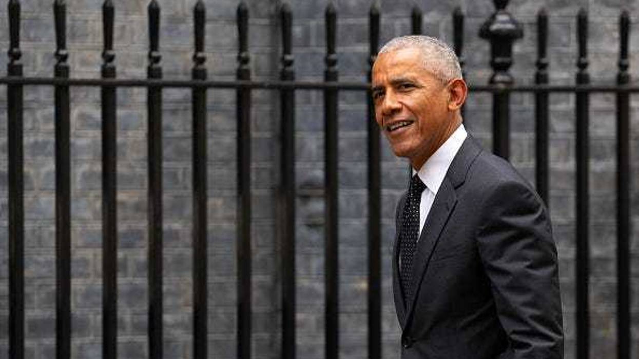 Former United States President Barack Obama arrives in Downing Street to meet UK Prime Minister, Rishi Sunak, on March 18, 2024 in London, England.