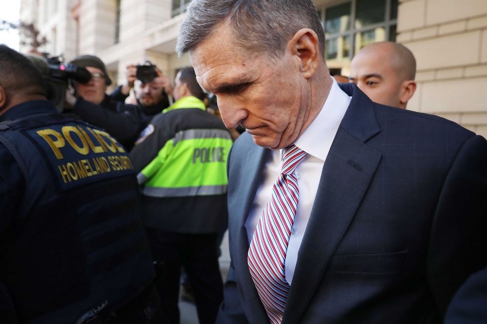 Former White House National Security Advisor Michael Flynn leaves the Prettyman Federal Courthouse following a sentencing hearing in U.S. District Court December 18, 2018 in Washington, DC.
