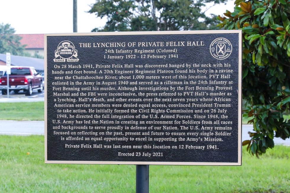 Fort Benning memorializes the only Black soldier known to be lynched on a military base