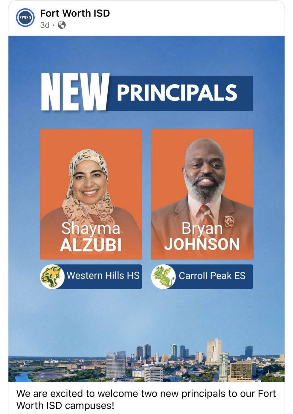 Fort Worth Independent School District has reassigned newly hired Western Hills High School principal Shayma Alzubi just days after announcing her appointment, following intense conservative backlash over her past social media activity.