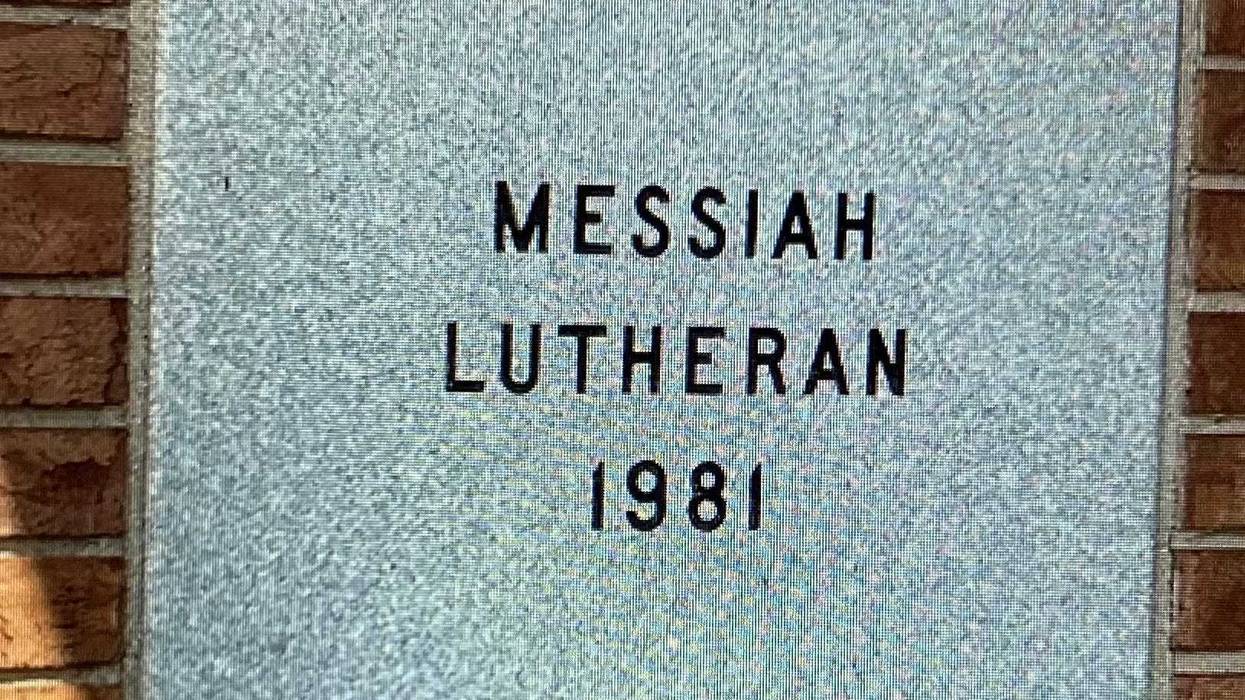 foundation block with name of church and date of 1981