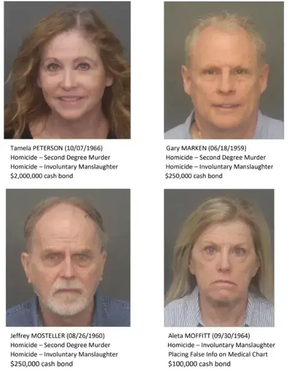 four charged in child