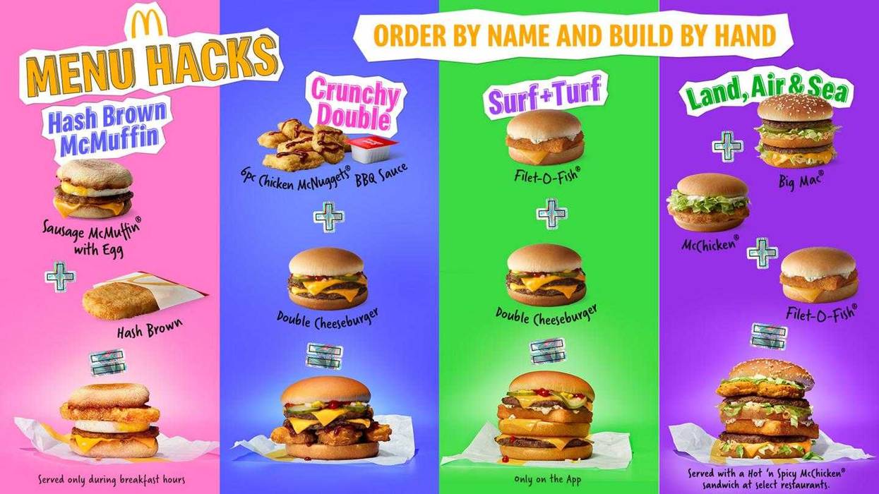 Four ‘hacked’ menu items will be available for customers to order by name, assemble and enjoy at participating restaurants nationwide starting Jan. 31
