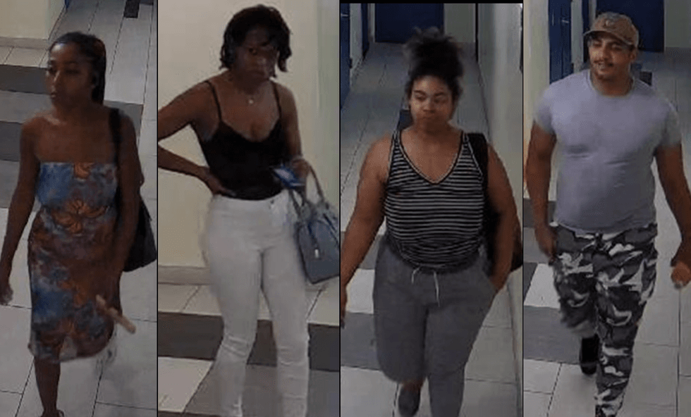 Four of the six "witnesses" being sought by police