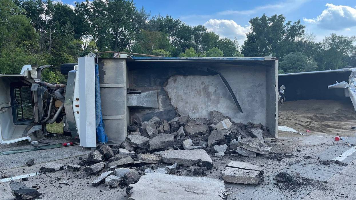 Four-semi crash on M-14