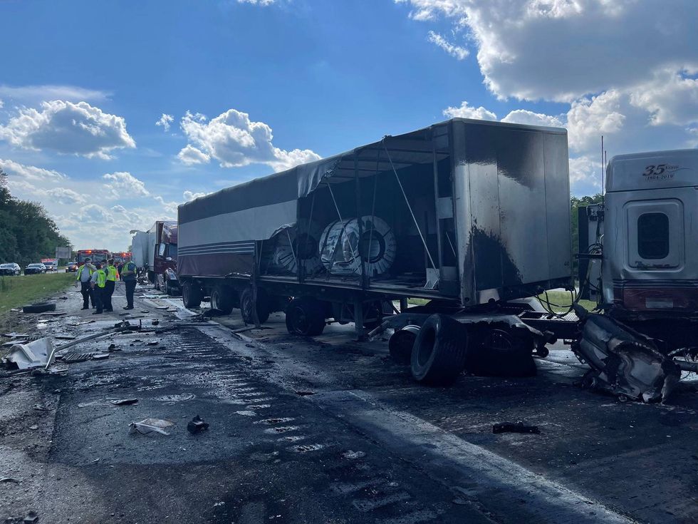 four semi crash