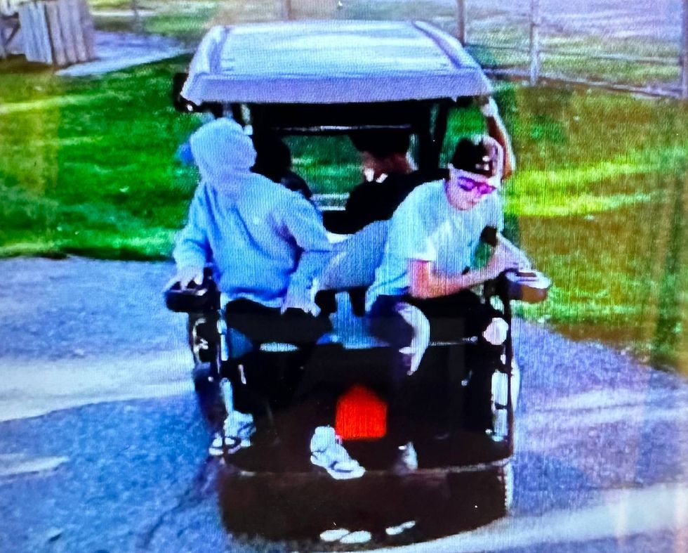 Four suspects are being sought in Macomb County after police say they used a golf cart and four-wheelers to cause damage to a baseball field two days in a row.