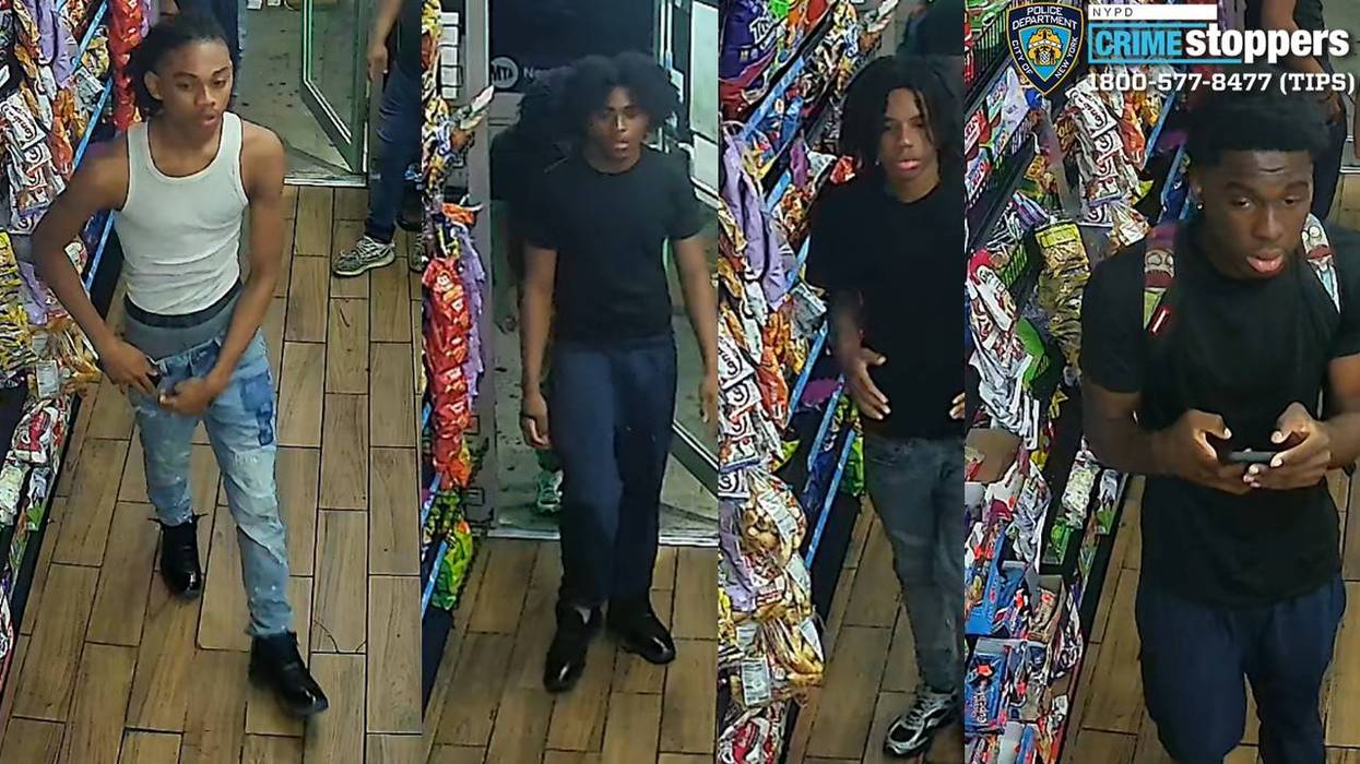 Four suspects wanted for robbing a Bronx bodega employee at knifepoint over Takis last month.