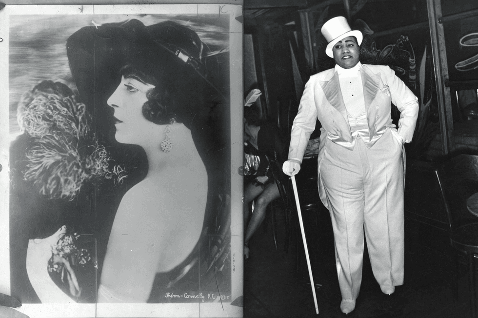 Francis Renault (left) performed during the "Pansy Craze." Gladys Bentley (right) performed at the gay speakeasy the Clam House