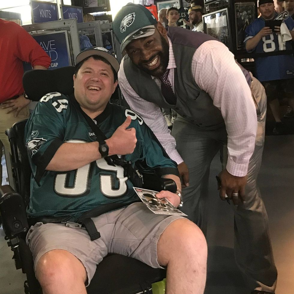 Frank Leonetti with former Eagles quarterback Donovan McNabb