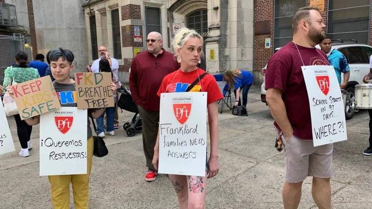 Frankford High School students and staff staged a rally in the spring to demand answers from the school district about where students will be expected to go in the fall.