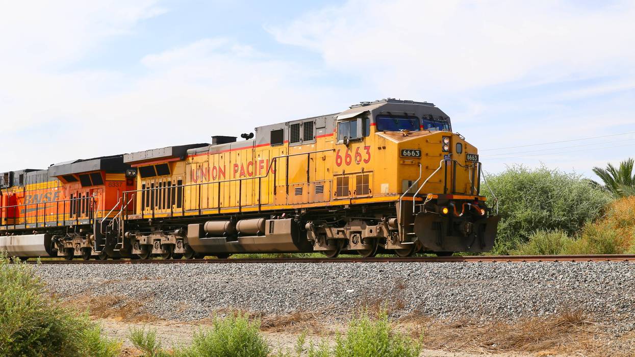 freight train on tracks