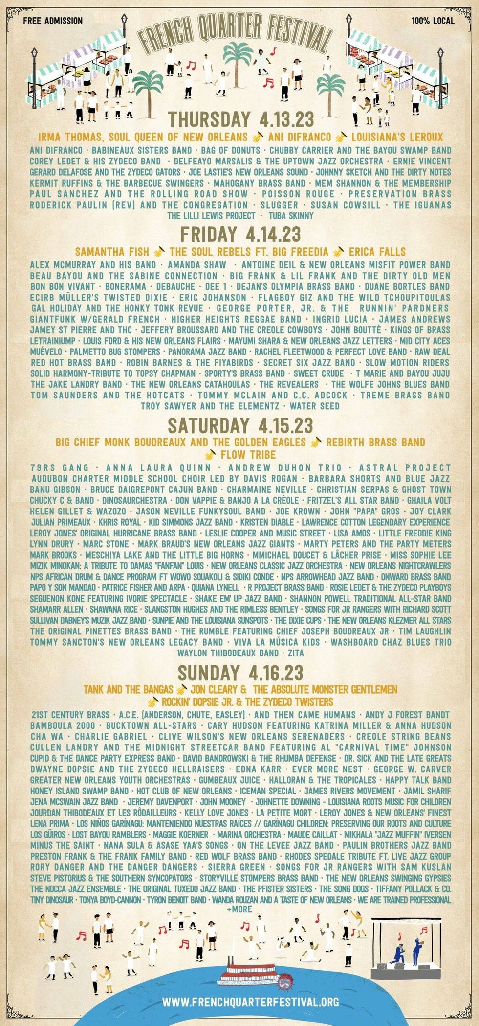 French Quarter Festival Bill