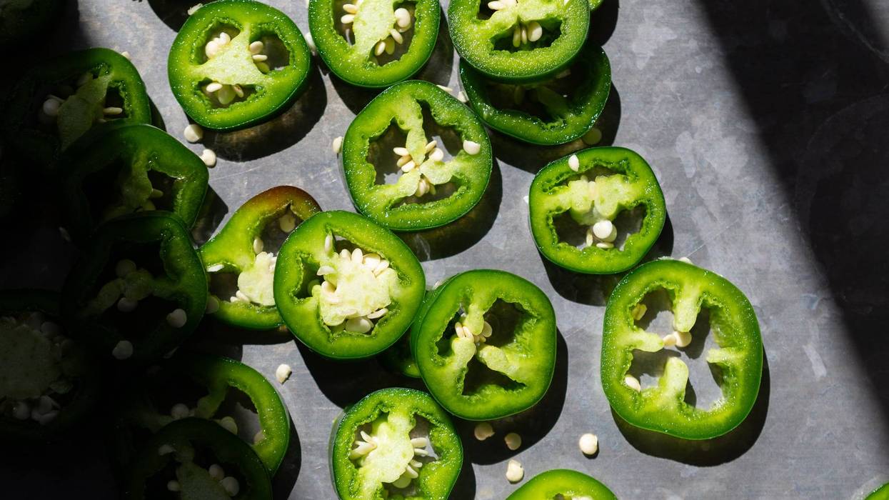 Fresh cut jalapeño slices
