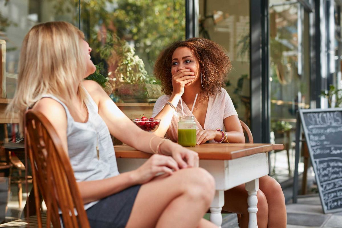 friends chatting and laughing