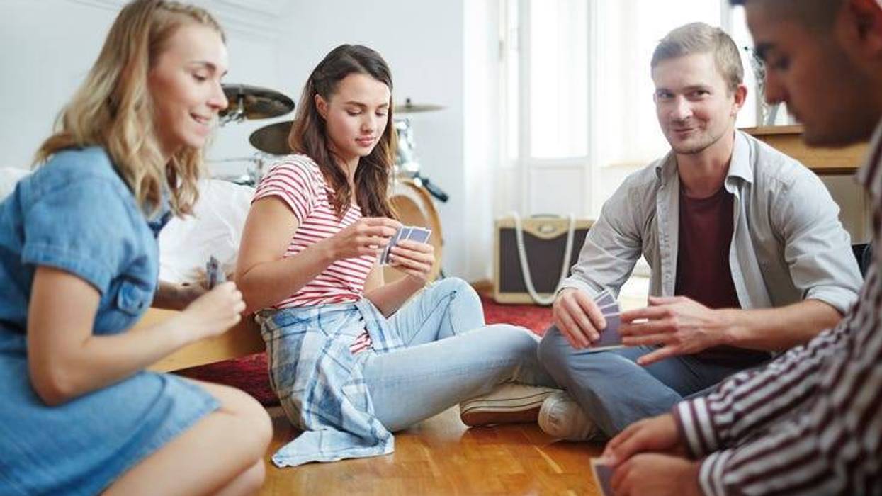 friends playing cards