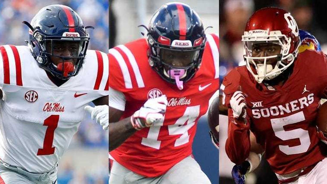 From left, A.J. Brown, D.K. Metcalf and Marquise Brown