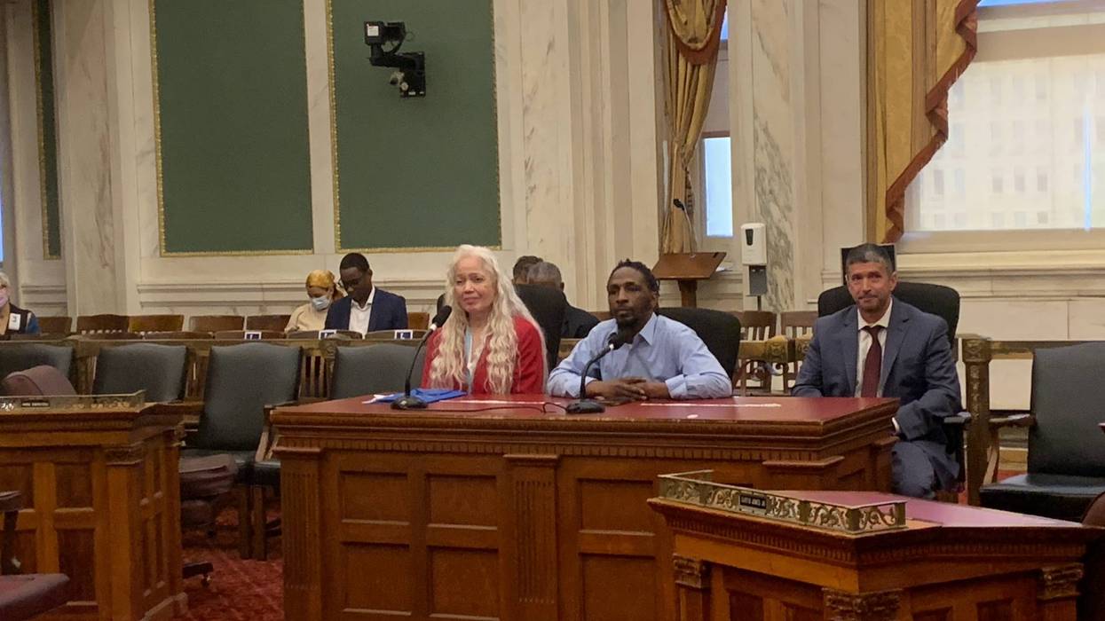 From left: CPOC Commissioners Rosaura Torres Thomas and Hassan Bennett, and outgoing interim Executive Director Anthony Erace.