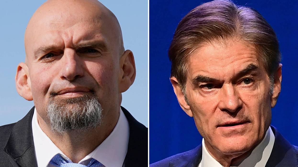 From left: Democratic U.S. Senate candidate, Pennsylvania Lt. Gov. John Fetterman, and Republican U.S. Senate candidate Dr. Mehmet Oz