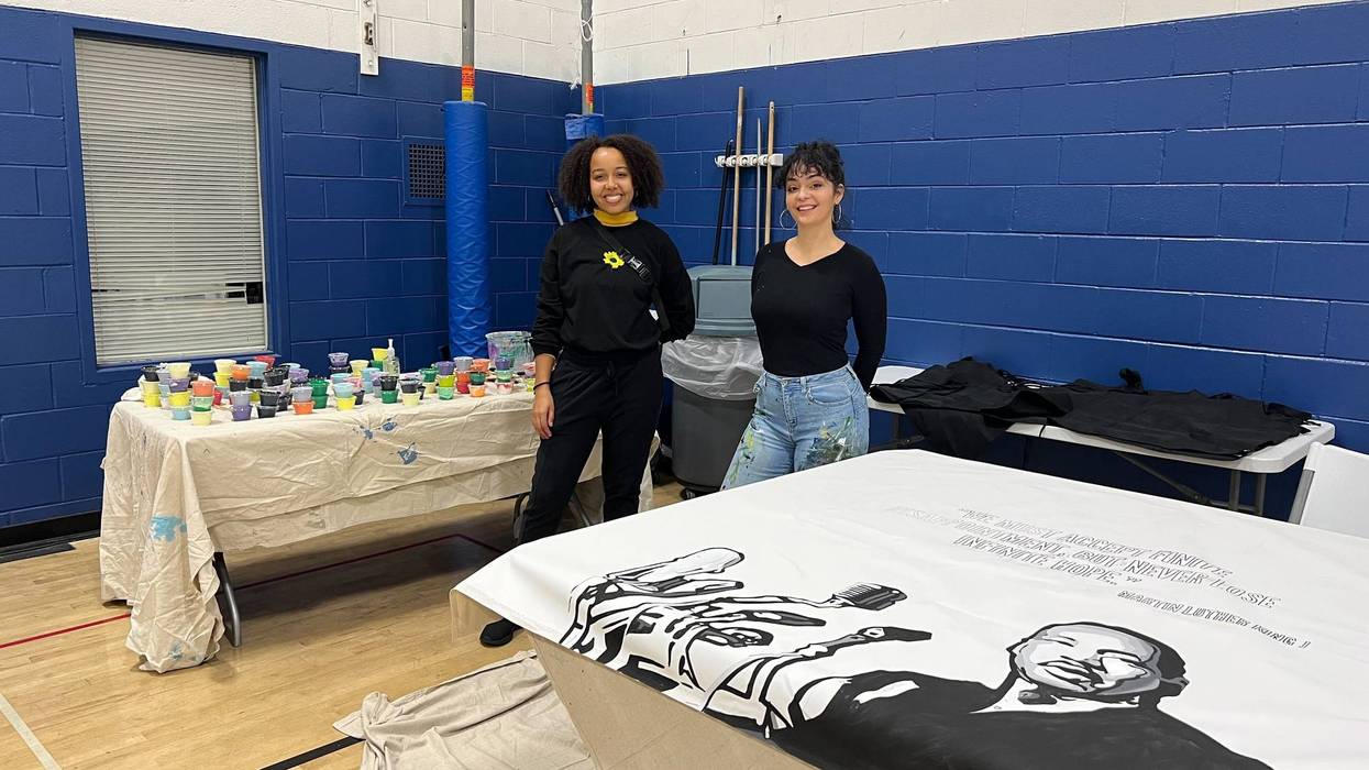 From left: Donna Grace Kroh and Rachael Reyes-Vazquez, artists with Mural Arts Philadelphia