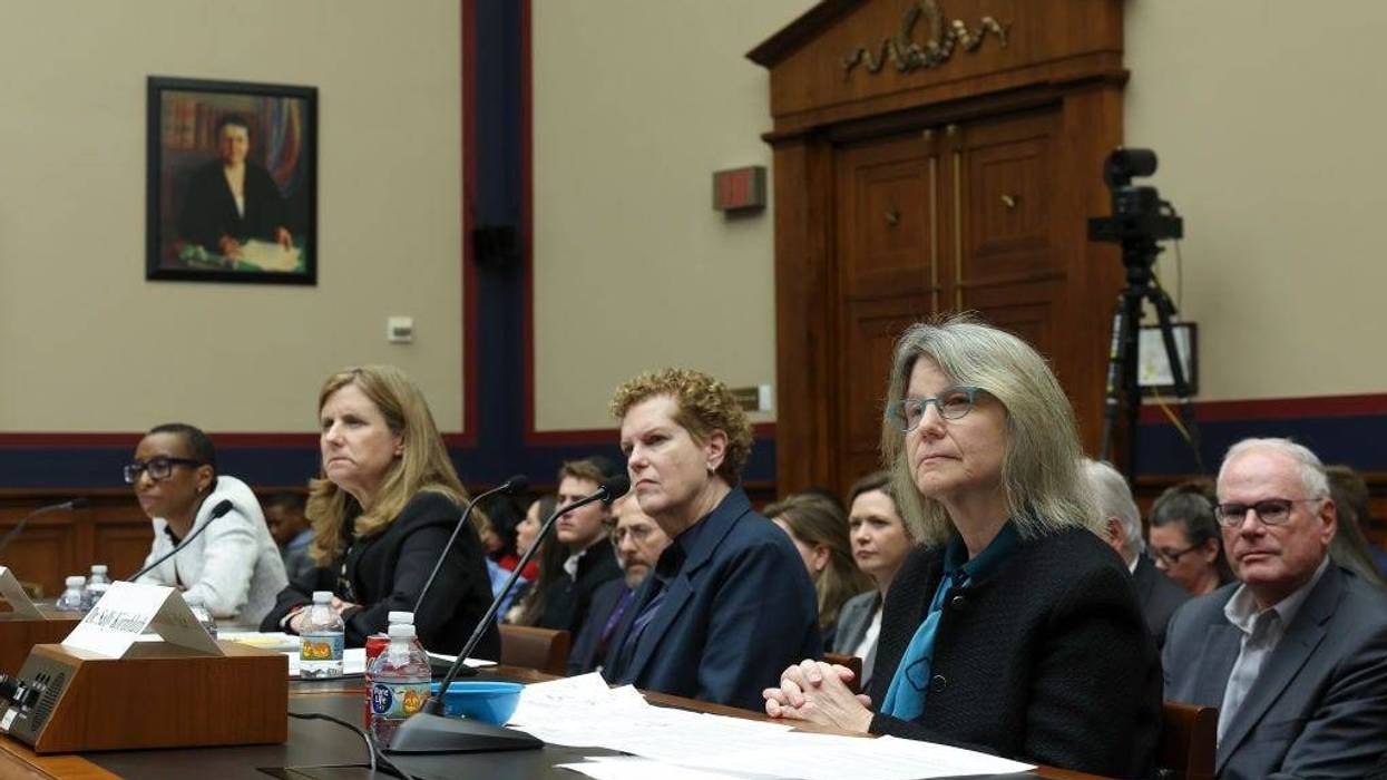 From left: Dr. Claudine Gay, president of Harvard University; Liz Magill, president of the University of Pennsylvania; Dr. Pamela Nadell, professor of history and Jewish studies at American University; and Dr. Sally Kornbluth, president of Massachusetts Institute of Technology testify before the U.S. House Education and Workforce Committee in December as part of an investigation in antisemitism on college campuses.