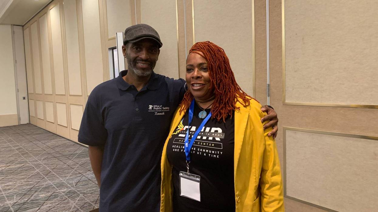 From left: Grantee compliance manager Kenneth Johnson, and Shantay Love with EMIR Healing Center