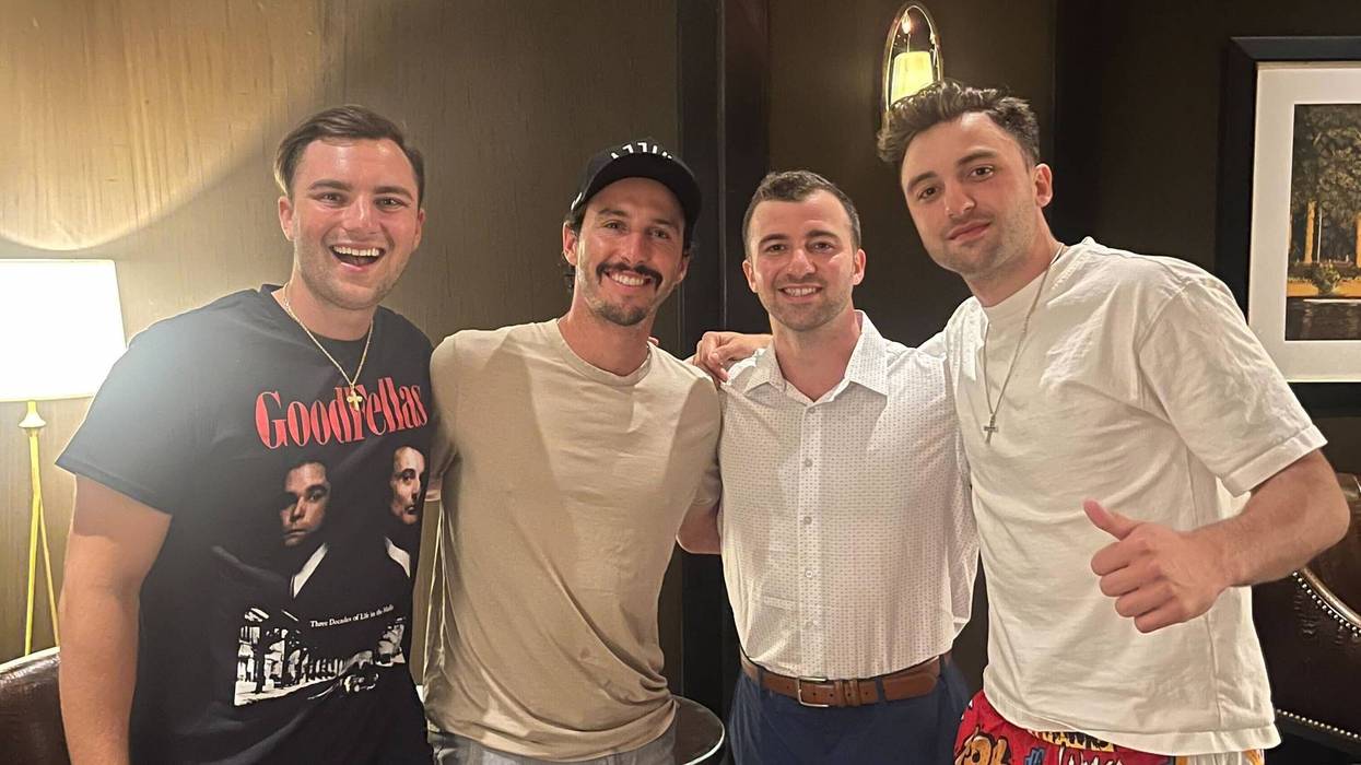 From left: Jimmie Armentani, Phillies catcher Garrett Stubbs, George Armentani and John Armentani.
