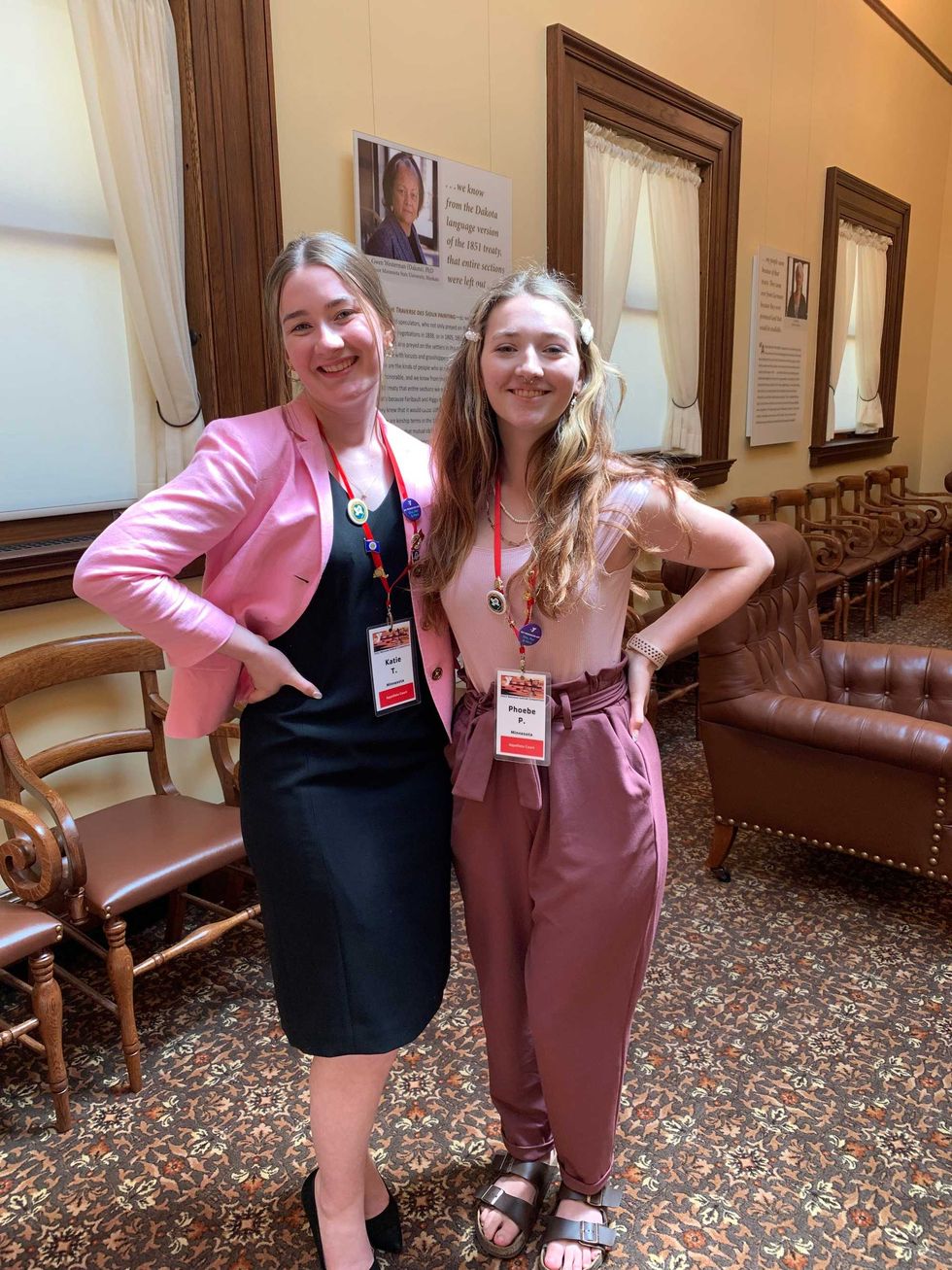 from left Katie Taffe with friend Phoebe Pilon