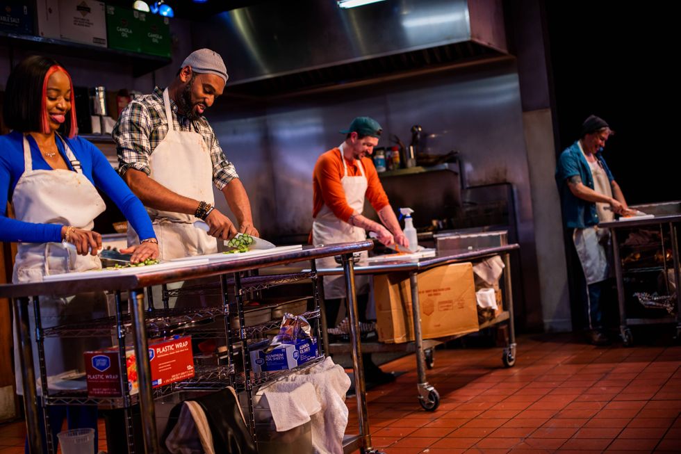 From left: Kishia Nixon (Letitia), Walter DeShields (Montrellous), Brian Cowden (Jason) and J. Hernandez (Rafael) in Arden Theatre Company