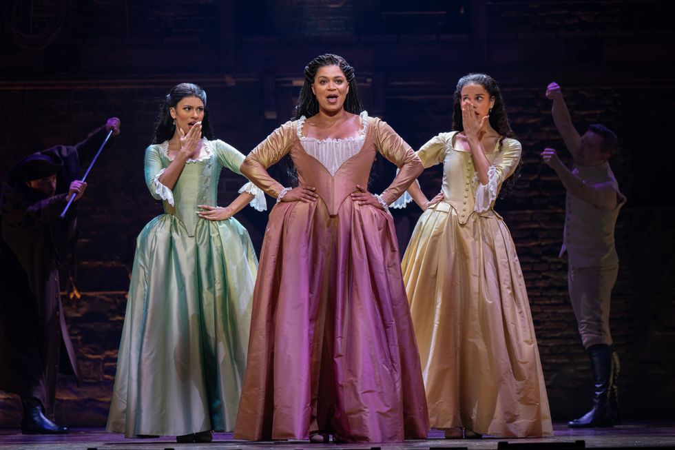 From left: Lauren Mariasoosay, Marja Harmon, Lily Soto, from the "Hamilton" national tour.