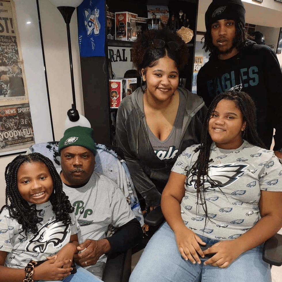 From left: Nia, Alvah Sr. (aka "Pop Pop"), Cheyenne, Alvah III (aka "Tre") and Ava