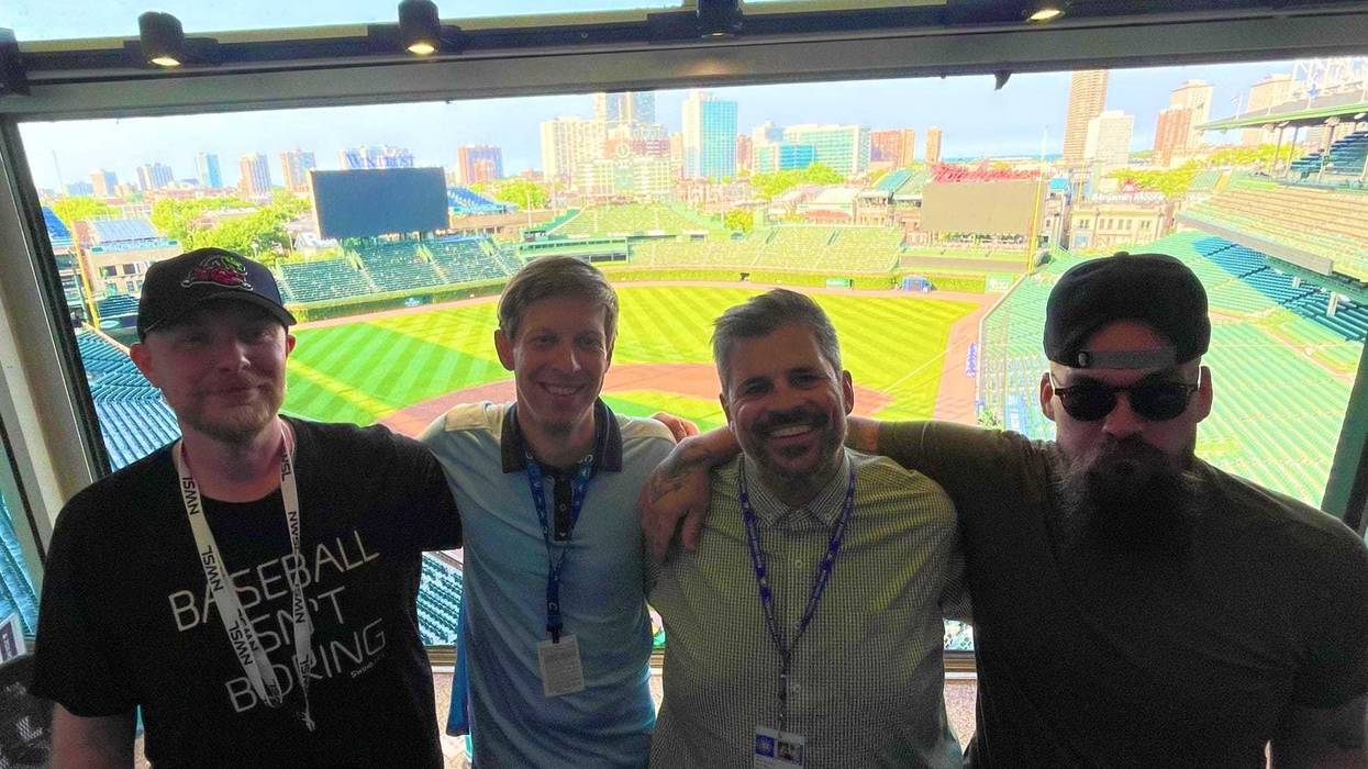 From left, Parkins & Spiegel Show members Chris Tannehill, Danny Parkins, Matt Spiegel and Shane Riordan