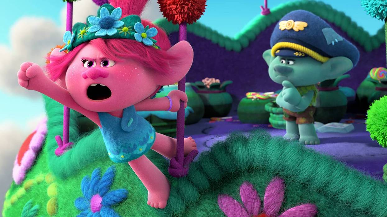 (from left) Poppy (Anna Kendrick) and Branch (Justin Timberlake) in DreamWorks Animation's "Trolls World Tour," directed by Walt Dohrn.