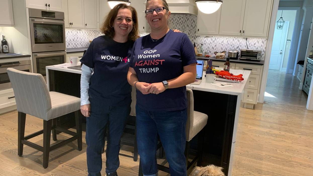 From left: Renee Lafair and Stephanie Sharp helped found Women 4 Us, a group of Republican women who are supporting Democrat Kalama Harris for president.