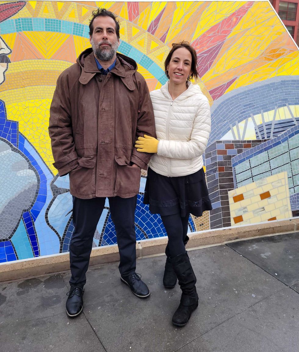 From left to right muralist Kalaka and Daniela Bianchini