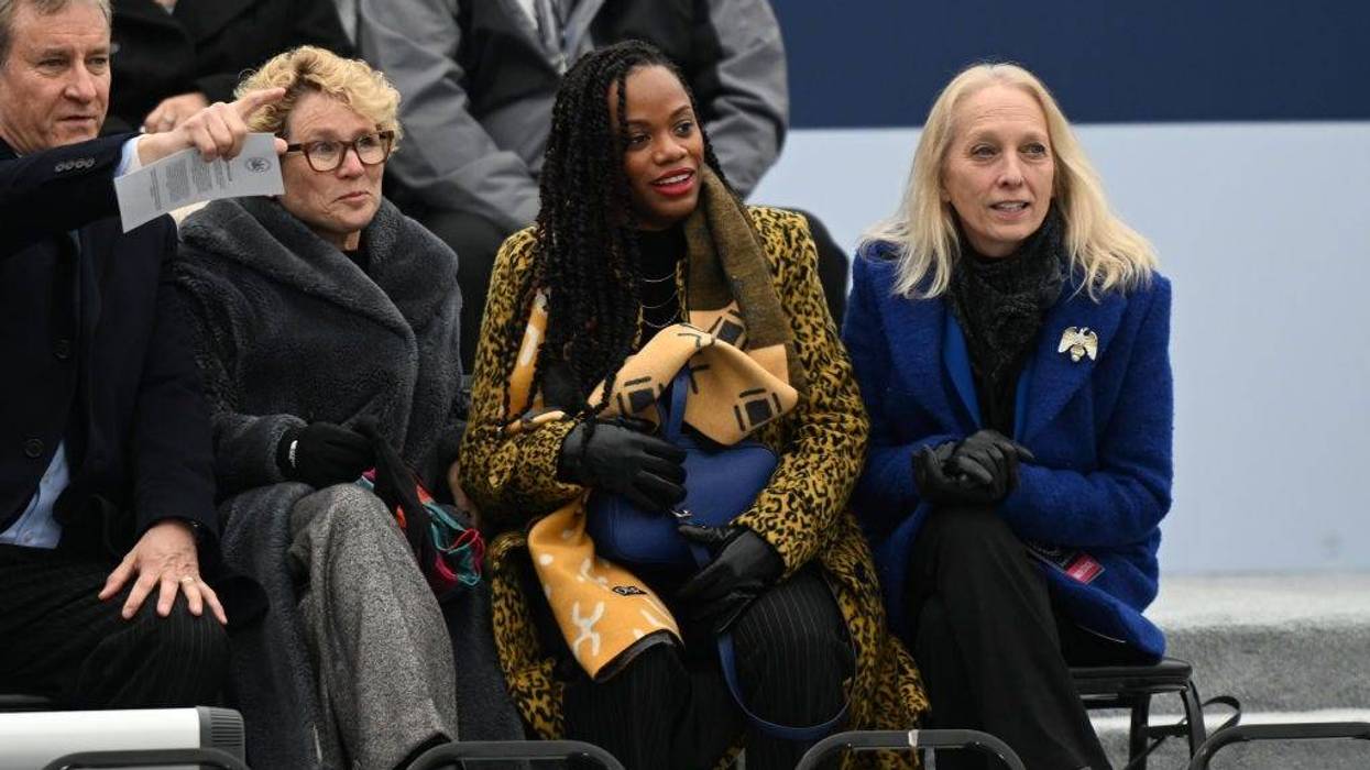 From left: U.S. Congresswomen Chrissy Houlahan (D-PA), Summer Lee (D-PA), and Mary Gay Scanlon (D-PA) attend the swearing in of Josh Shapiro as governor of Pennsylvania on January 17, 2023.