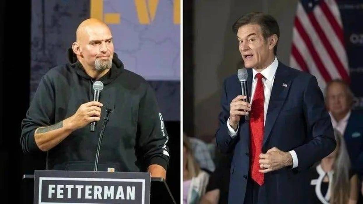 From left: U.S. Senate candidates John Fetterman and Mehmet Oz