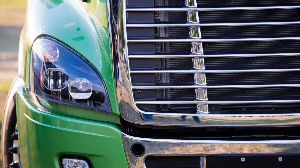 Front of semi-truck