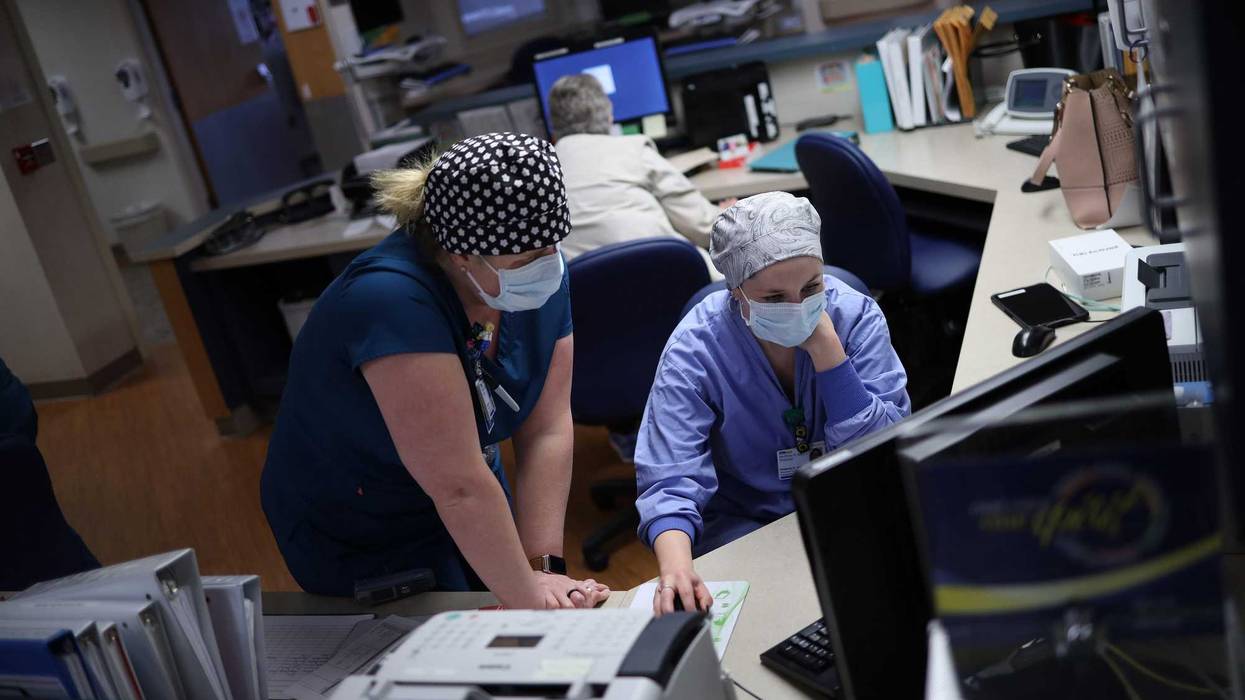 Frontline workers at hospital