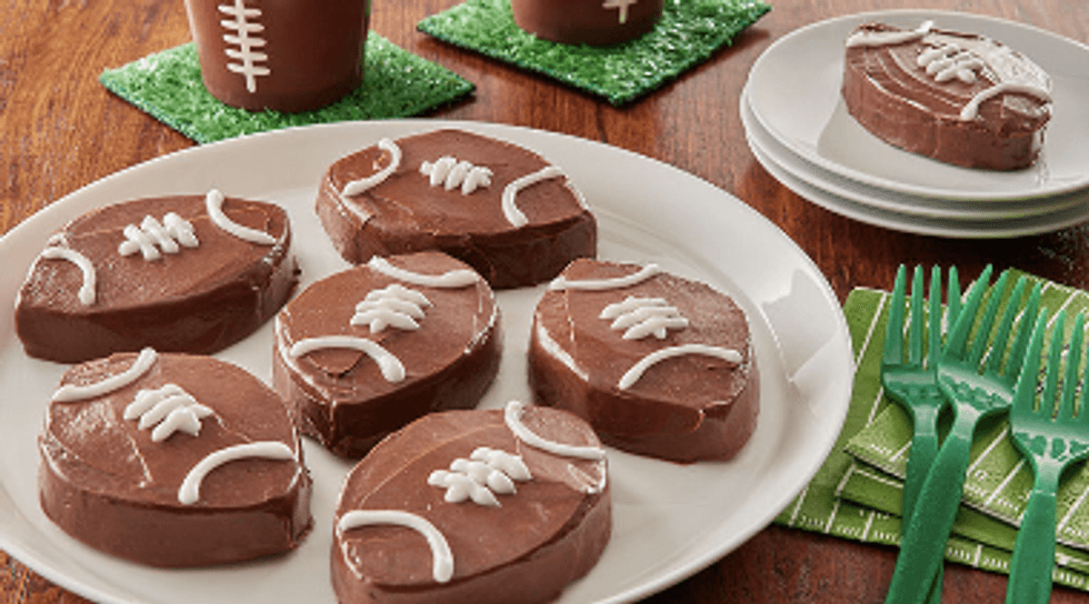 Frosted Fudge Brownie Footballs