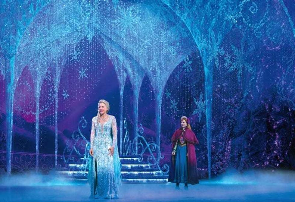 Frozen stars Caroline Bowman as "Elsa" and Caroline Innerbichler as "Anna," the sisters at the heart of the joy-filled musical.