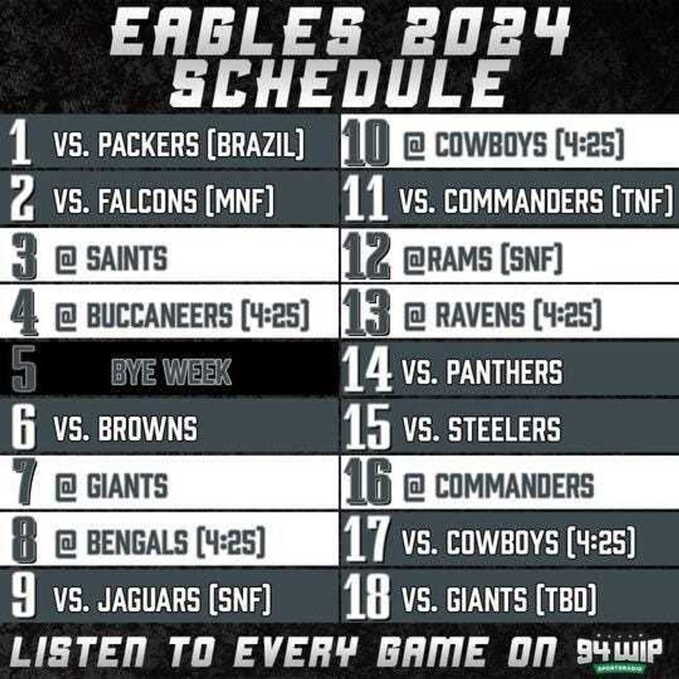 Full Eagles 2024 schedule