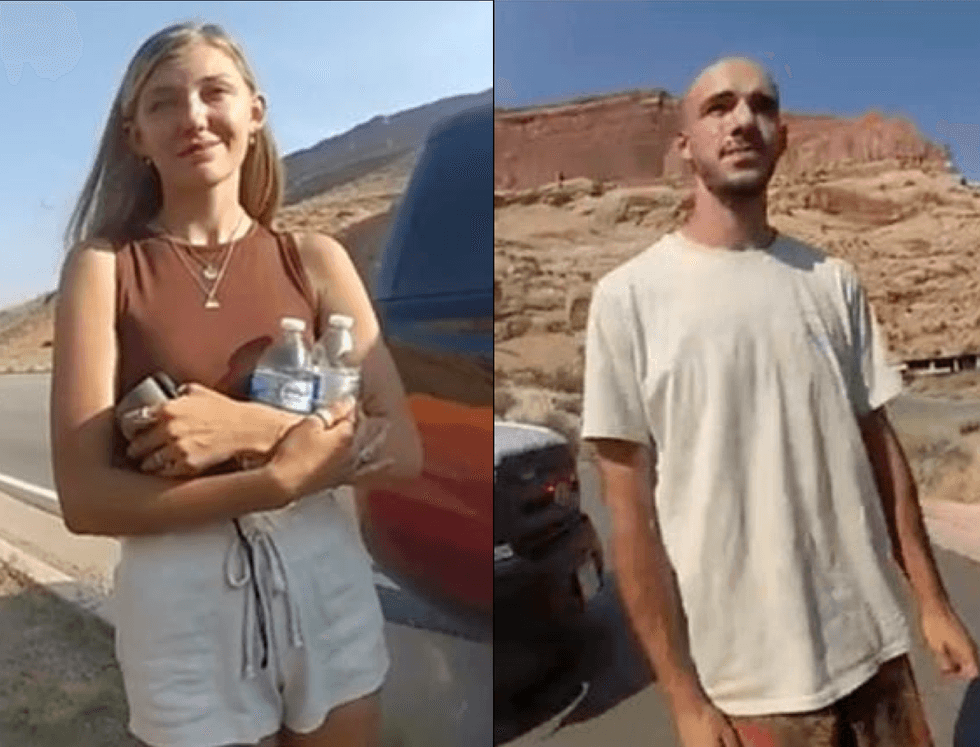 Gabby Petito and Brian Laundrie as captured on police bodycam video during a stop in Utah on Aug. 12