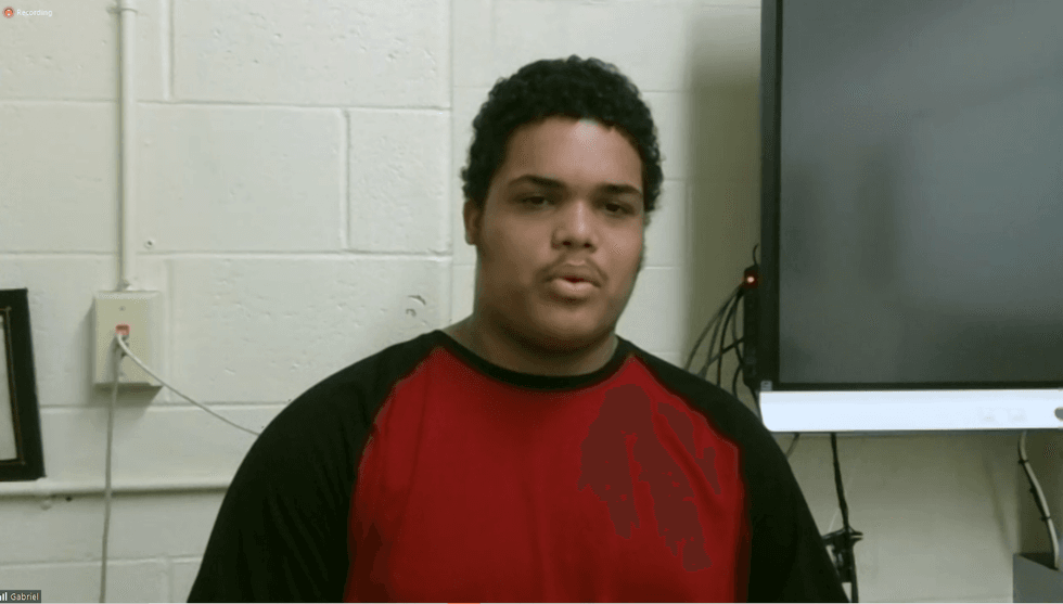 Gabriel Hernandez, a senior at Mastbaum High School.