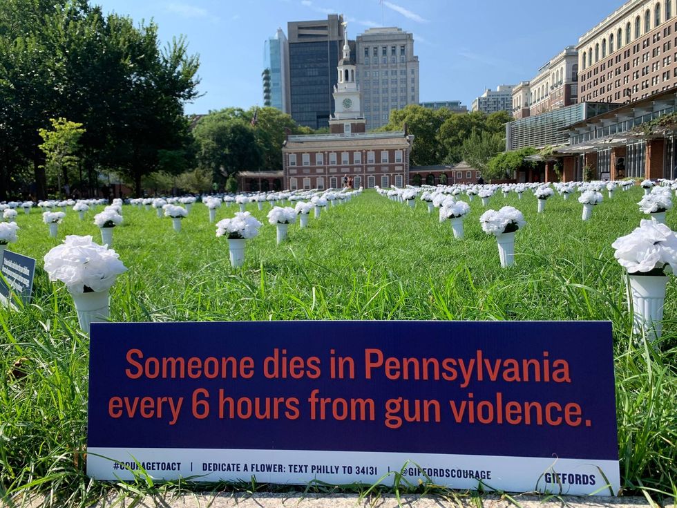 Gabrielle Giffords gun violence memorial at Independence Hall