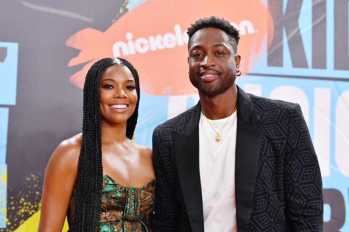 Gabrielle Union and Dwyane Wade attend Nickelodeon Kids' Choice Sports 2019 at Barker Hangar on July 11, 2019 in Santa Monica, California