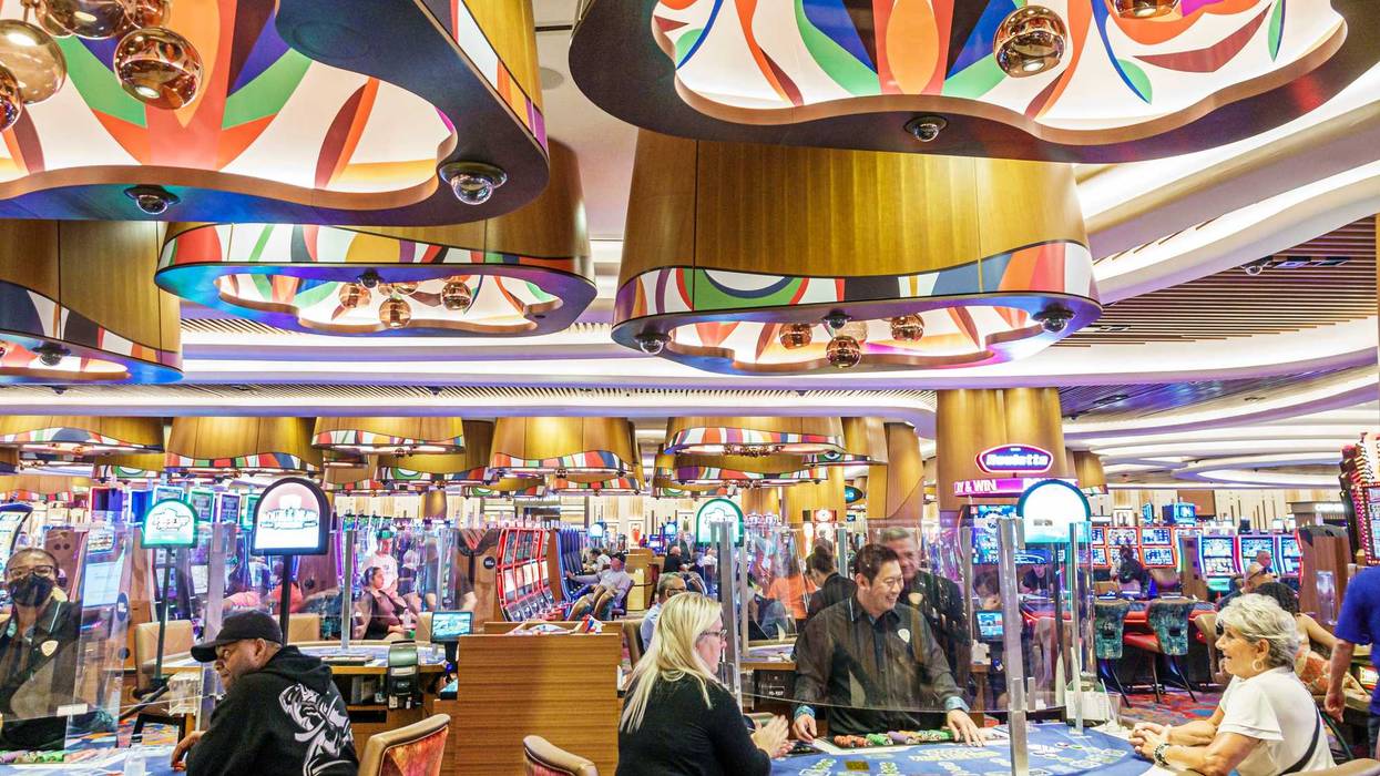 Gambling players at blackjack card game in the Hard Rock Hotel & Casino