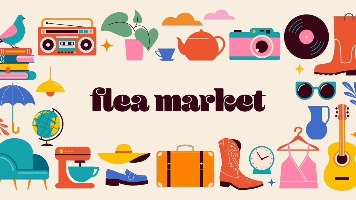 Garage Sale, Yard sale posters, flyers, post templates. Retro style flea market, second hand and garage sale concept design