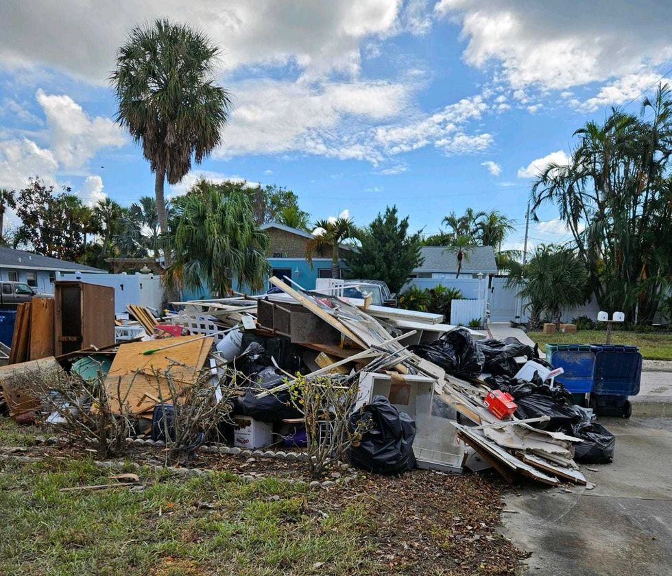 garbage piled up after storm